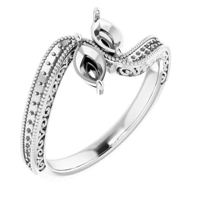Two-Stone Scroll Engagement Ring