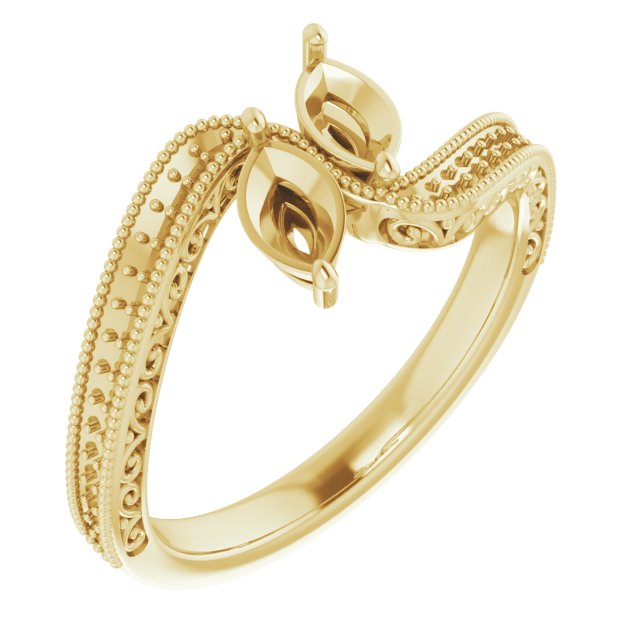Two-Stone Scroll Engagement Ring