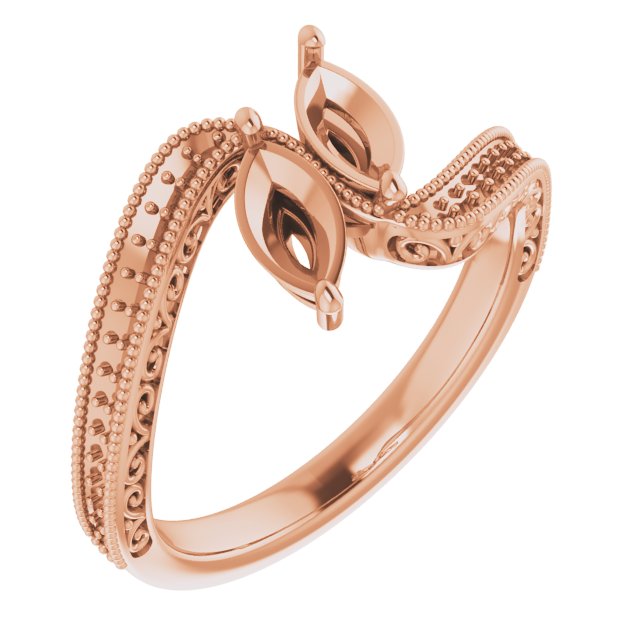 Two-Stone Scroll Engagement Ring