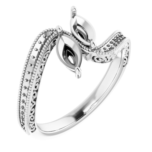 Two-Stone Scroll Engagement Ring