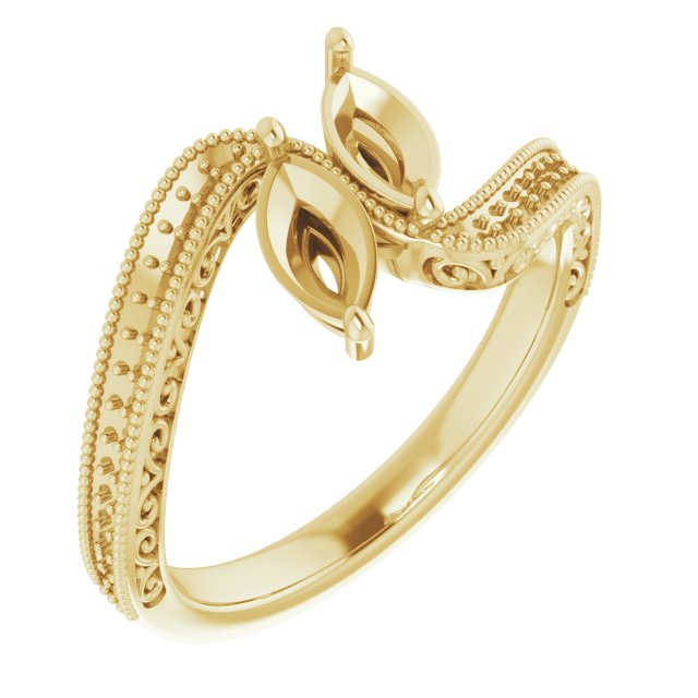 Two-Stone Scroll Engagement Ring
