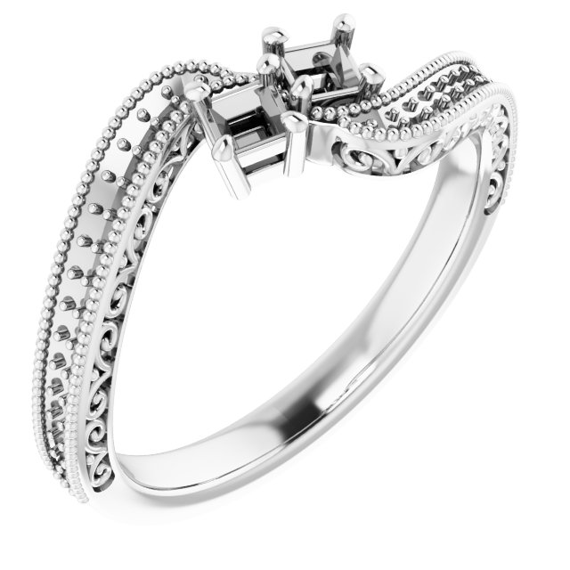 Two-Stone Scroll Engagement Ring