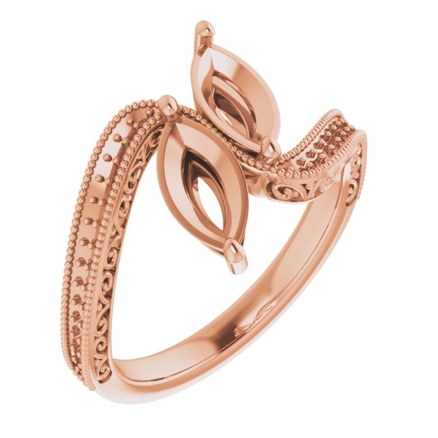 Two-Stone Scroll Engagement Ring