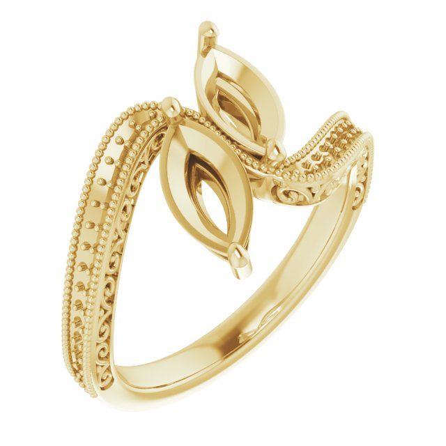 Two-Stone Scroll Engagement Ring