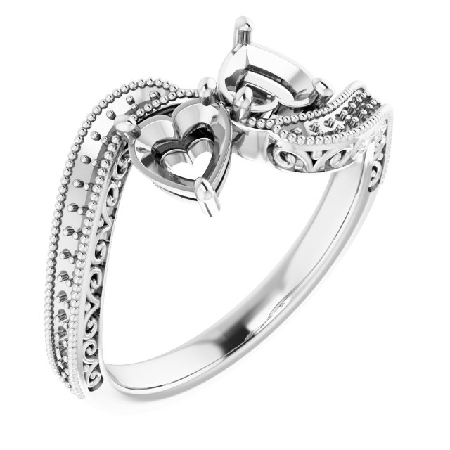 Two-Stone Scroll Engagement Ring