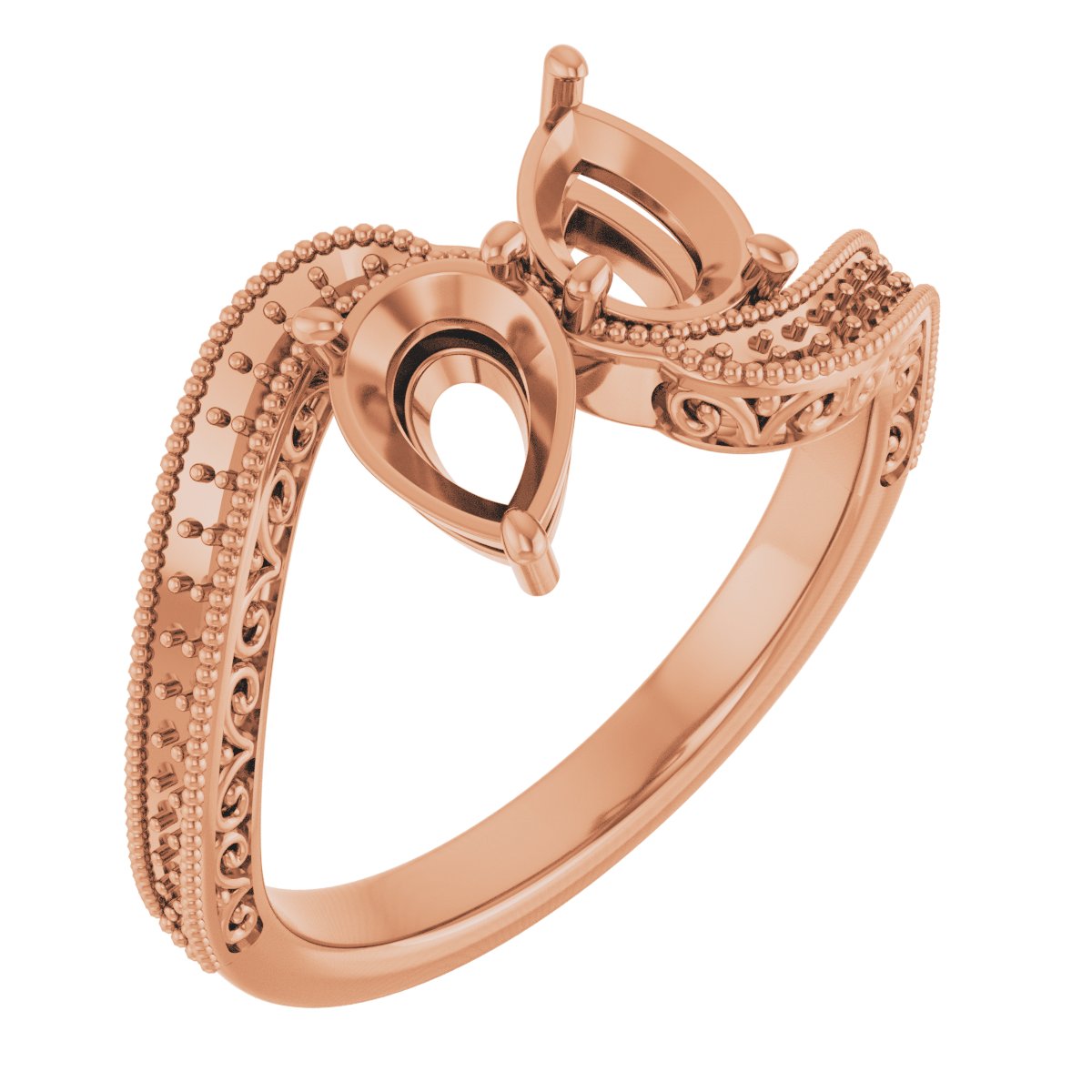 Two-Stone Scroll Engagement Ring