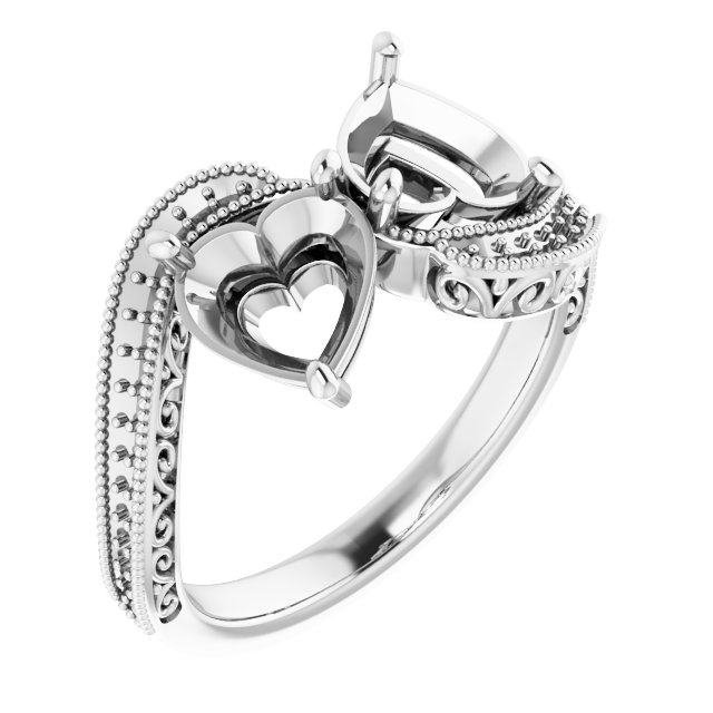 Two-Stone Scroll Engagement Ring