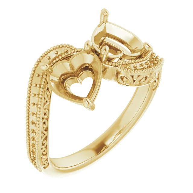 Two-Stone Scroll Engagement Ring