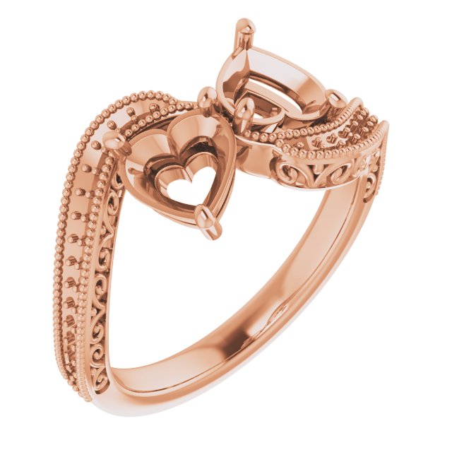 Two-Stone Scroll Engagement Ring
