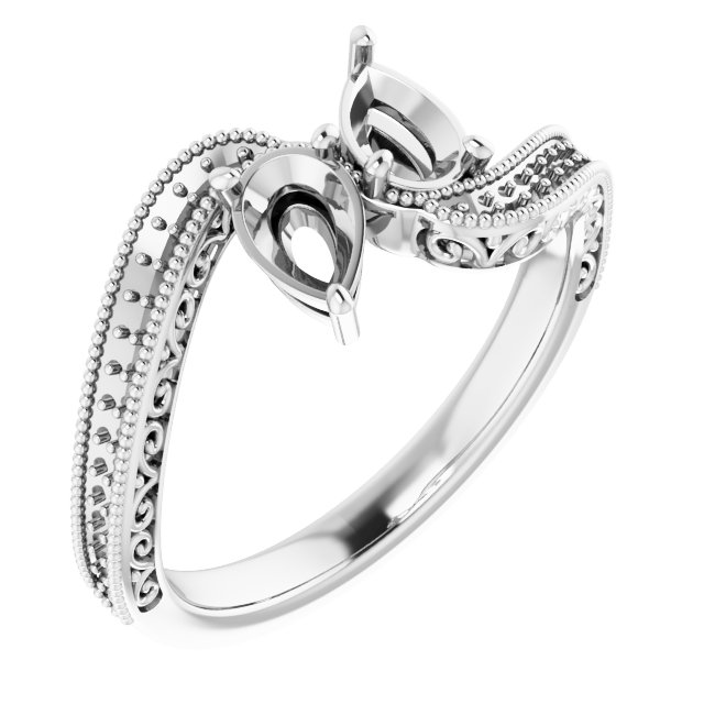 Two-Stone Scroll Engagement Ring