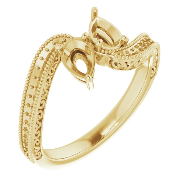 Two-Stone Scroll Engagement Ring