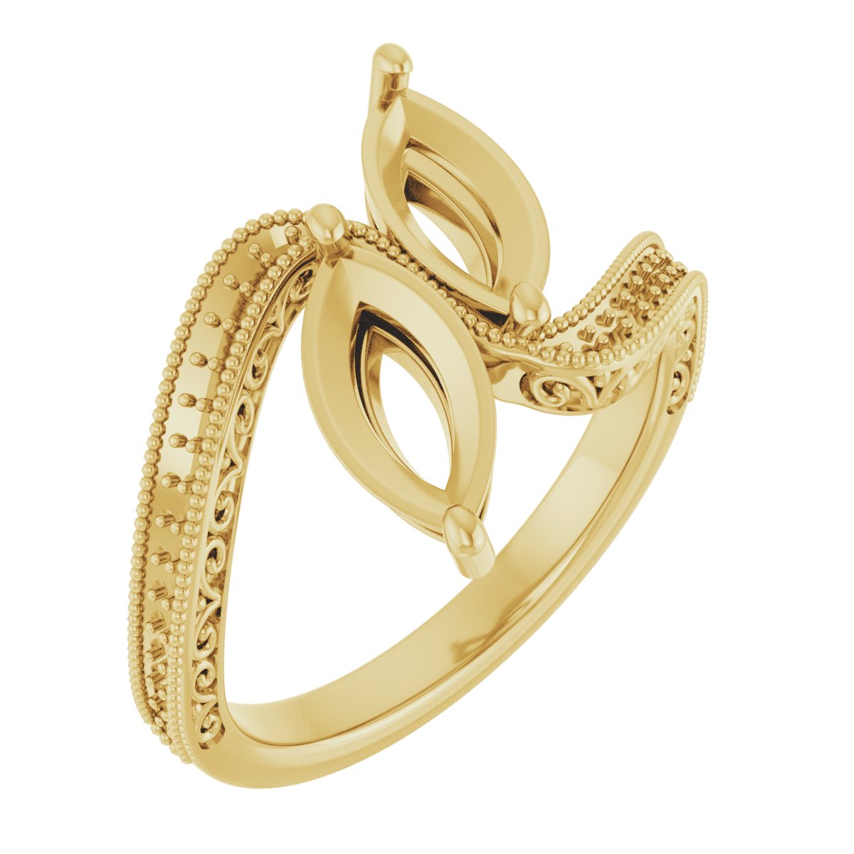 Two-Stone Scroll Engagement Ring