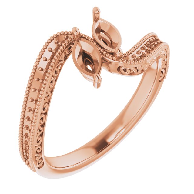 Two-Stone Scroll Engagement Ring