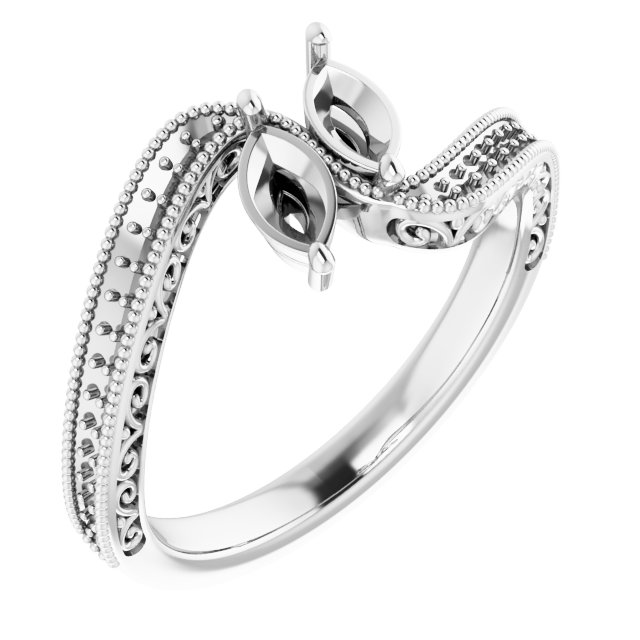 Two-Stone Scroll Engagement Ring