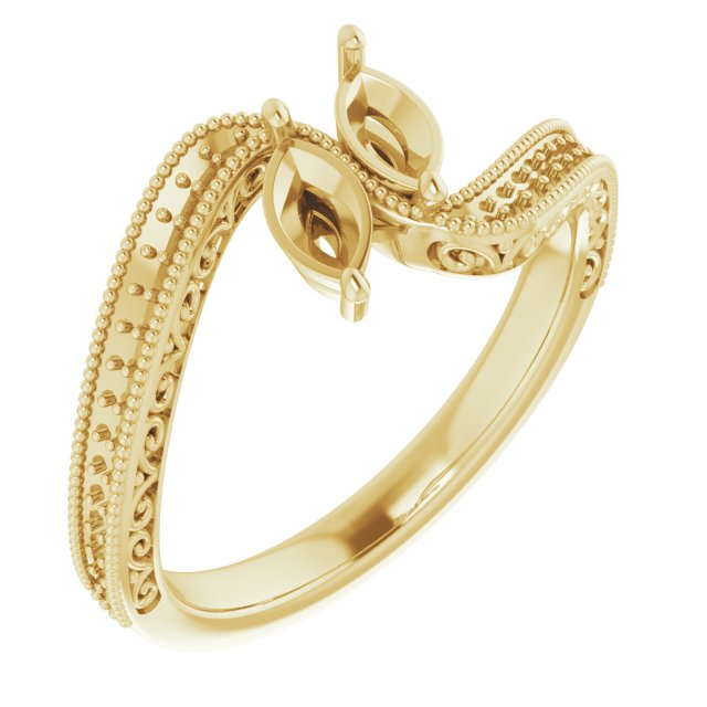 Two-Stone Scroll Engagement Ring