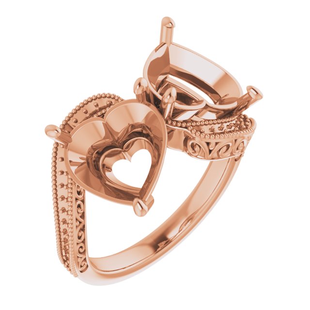 Two-Stone Scroll Engagement Ring