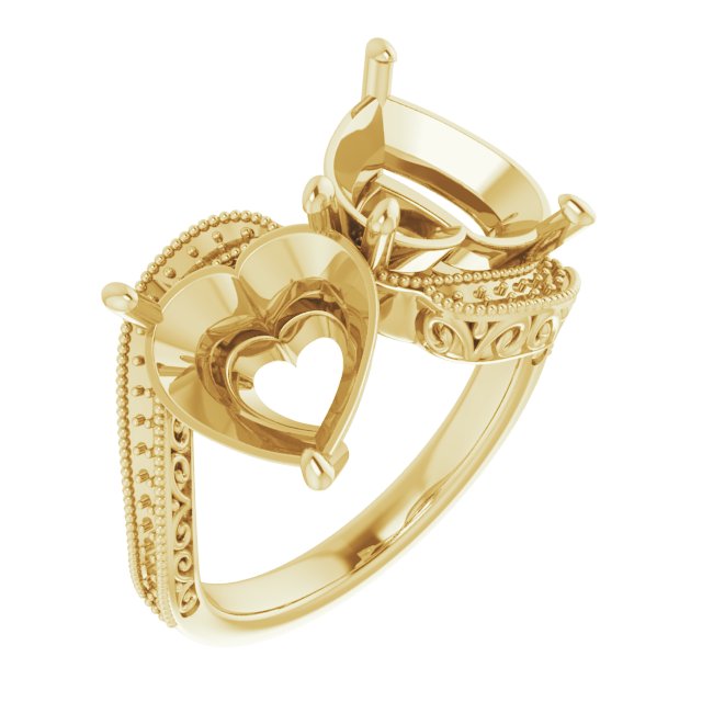 Two-Stone Scroll Engagement Ring