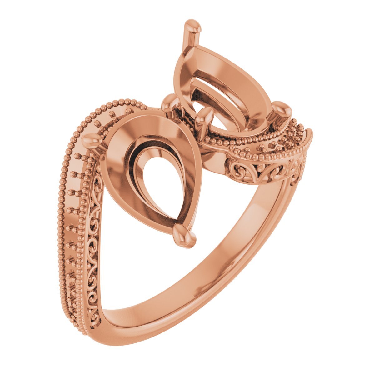 Two-Stone Scroll Engagement Ring