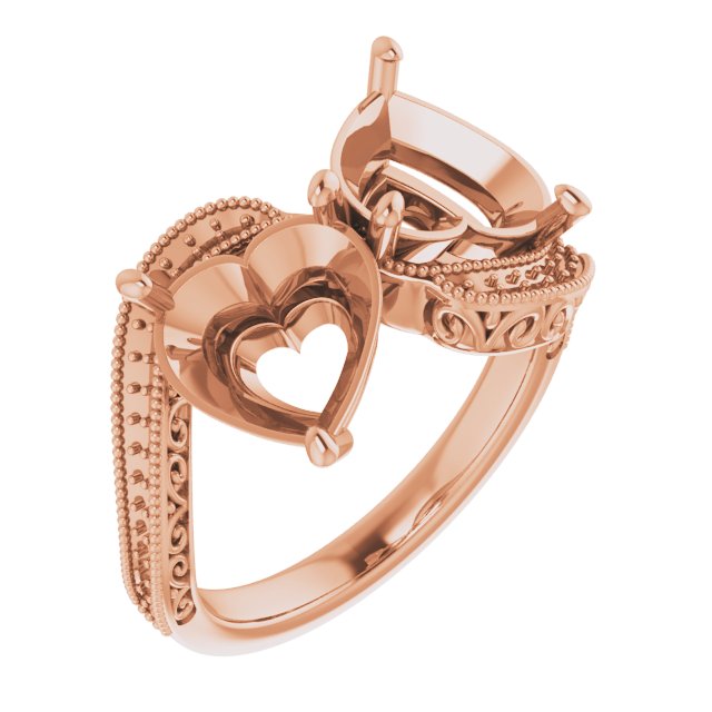 Two-Stone Scroll Engagement Ring