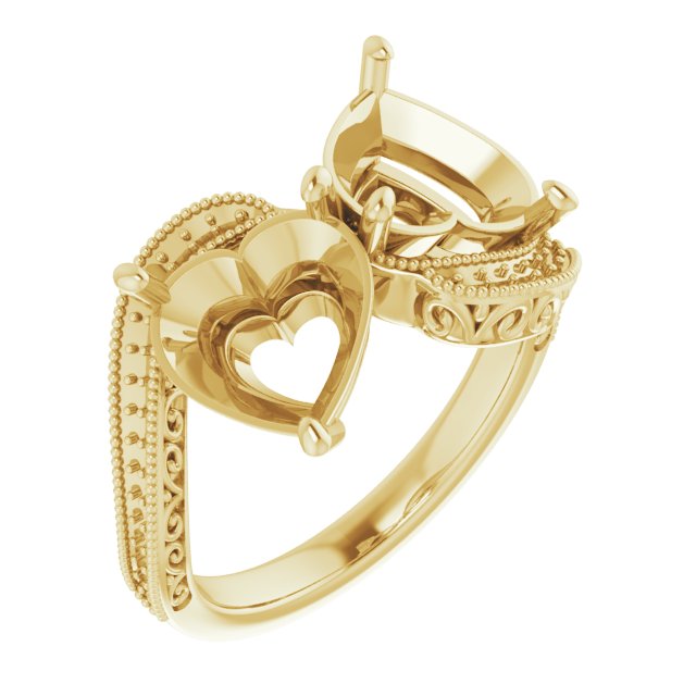 Two-Stone Scroll Engagement Ring