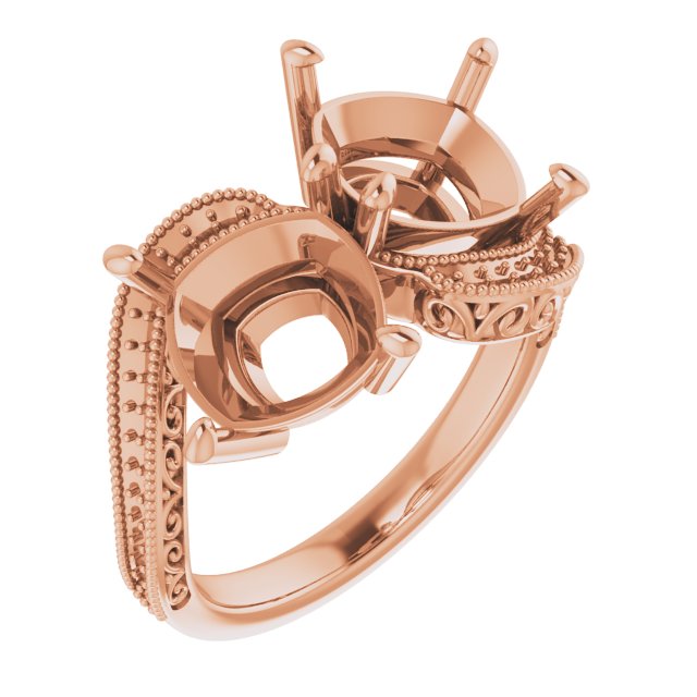 Two-Stone Scroll Engagement Ring