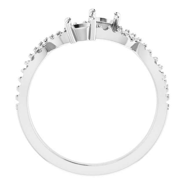14K White 4 mm Round 5/8 CTW Natural Diamond Two-Stone Ring
