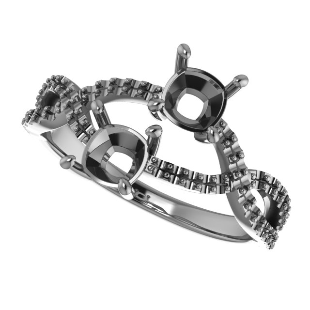 4 mm Round 5/8 CTW Natural Diamond Two-Stone Ring view 5