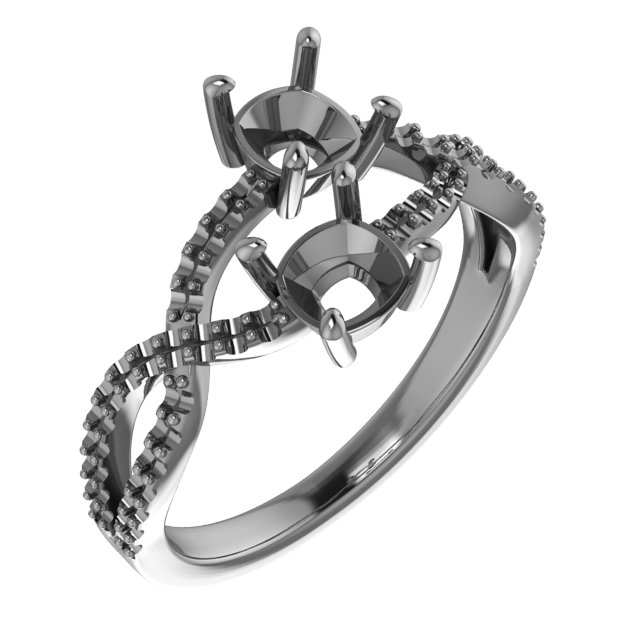 4 mm Round 5/8 CTW Natural Diamond Two-Stone Ring