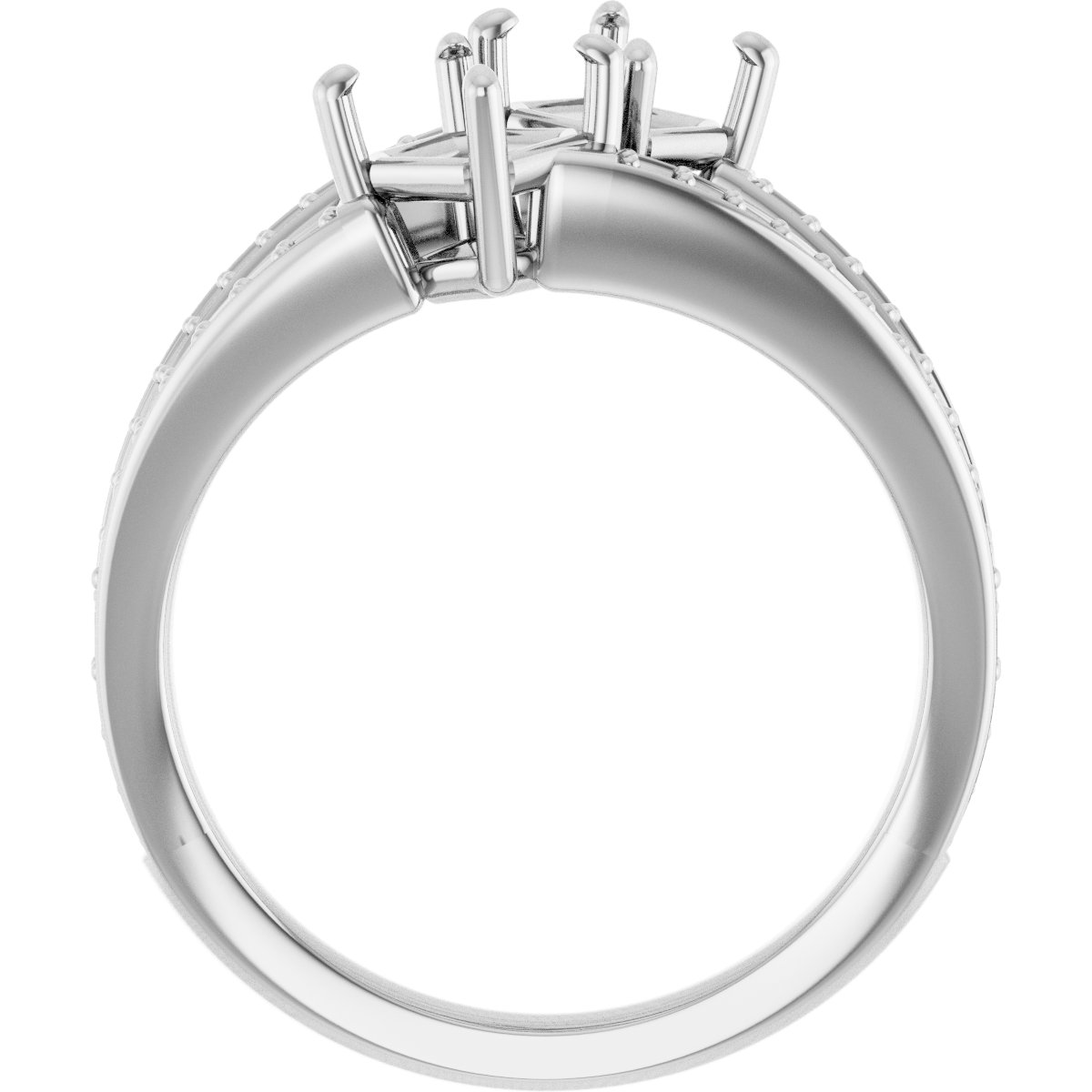 9 mm Square Engagement Ring Mounting view 2