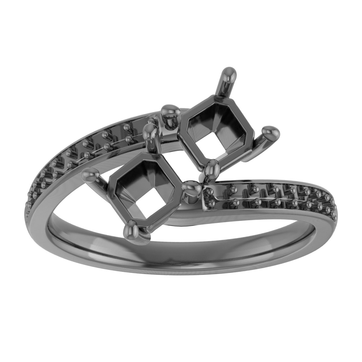 10 mm Square Engagement Ring Mounting view 3