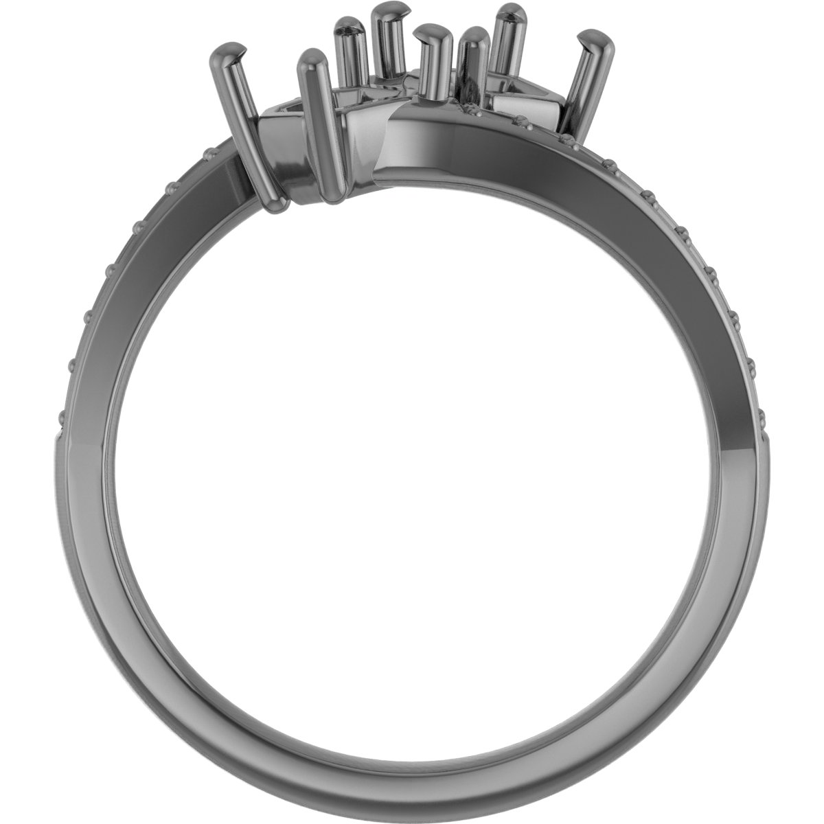 10 mm Square Engagement Ring Mounting view 2