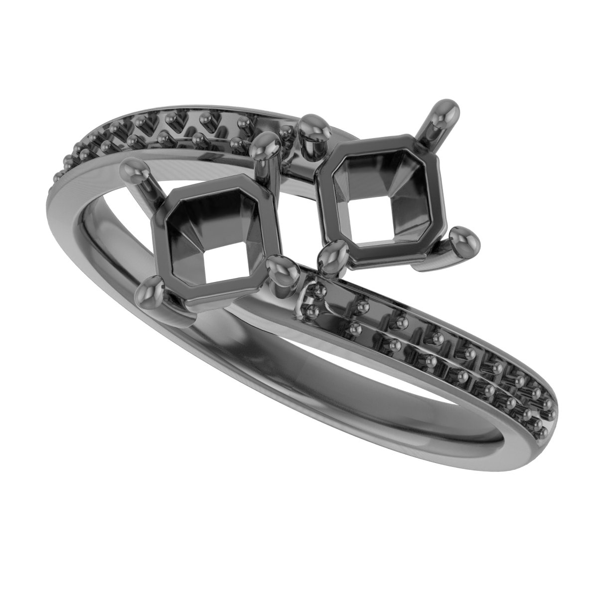 10 mm Square Engagement Ring Mounting view 5