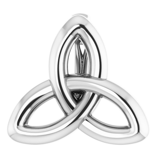 14K White Celtic-Inspired Trinity Pendant