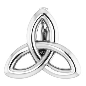 14K White 10x9.3 mm Celtic-Inspired Trinity Pendant