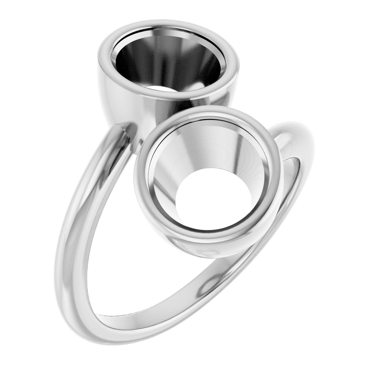Bezel-Set Two-Stone Engagement Ring