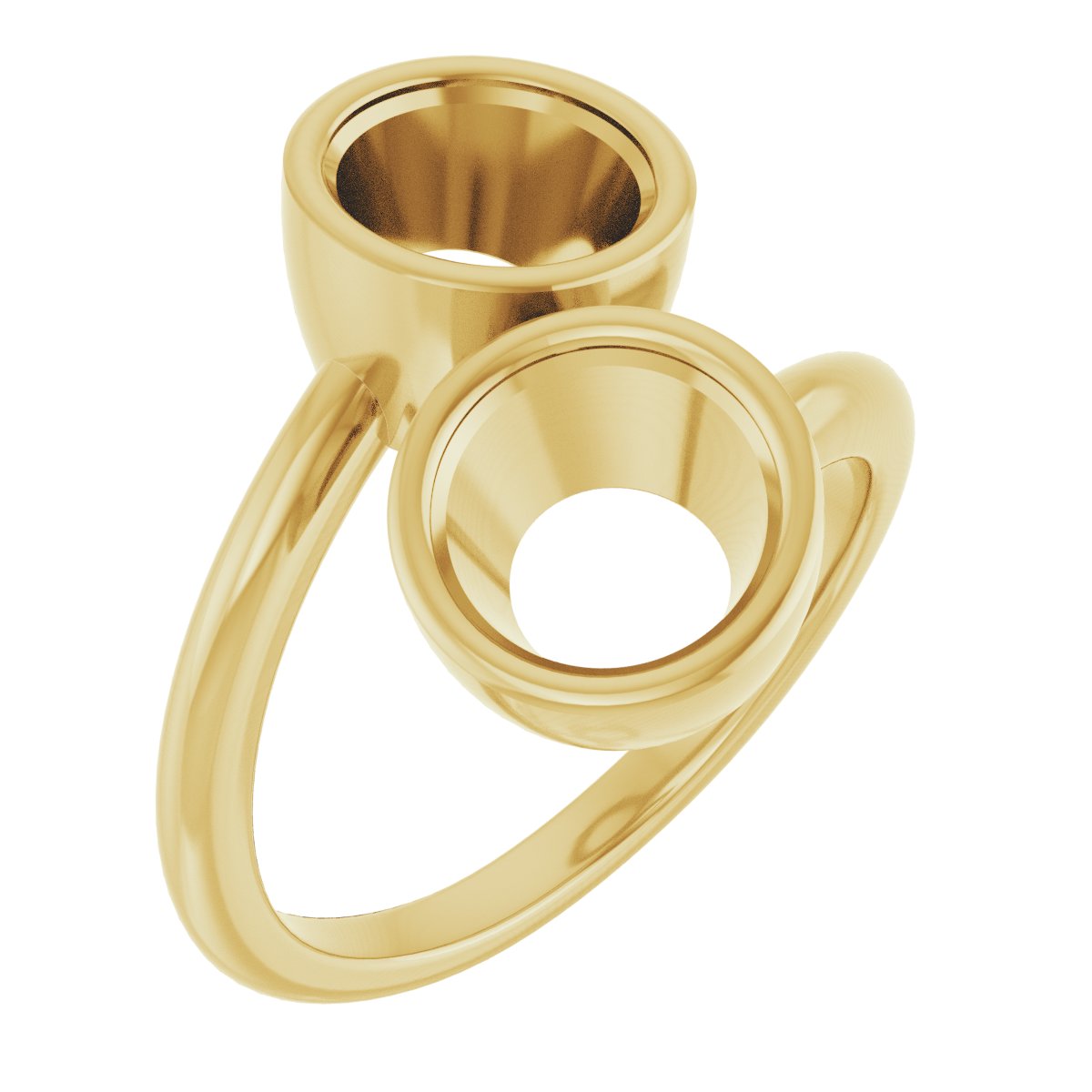 Bezel-Set Two-Stone Engagement Ring
