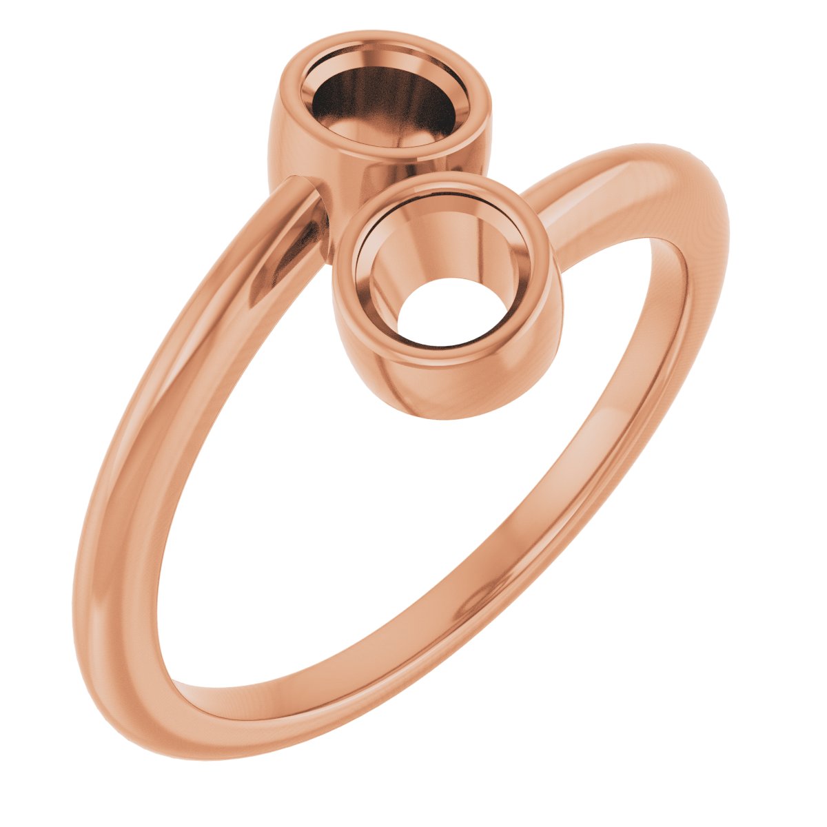 Bezel-Set Two-Stone Engagement Ring