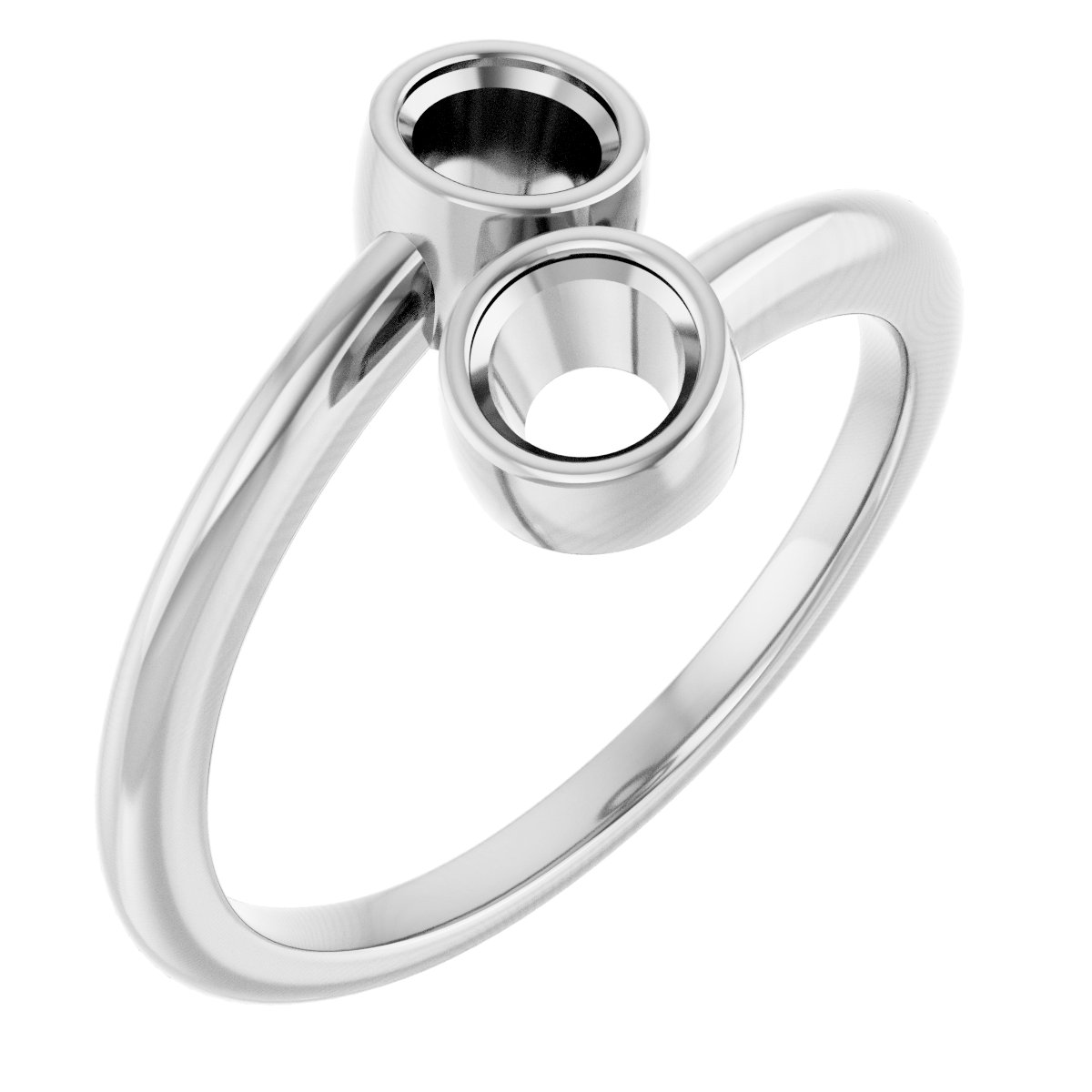 Bezel-Set Two-Stone Engagement Ring