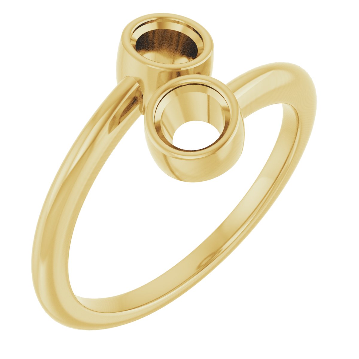 Bezel-Set Two-Stone Engagement Ring