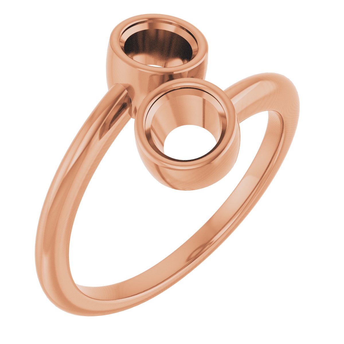 Bezel-Set Two-Stone Engagement Ring