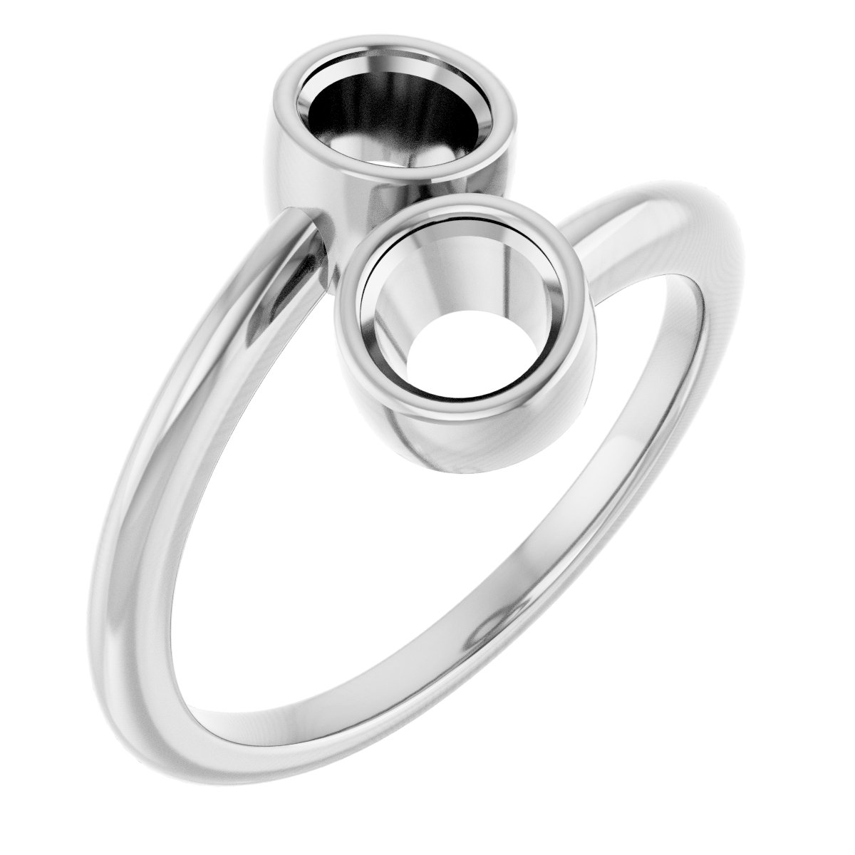 Bezel-Set Two-Stone Engagement Ring