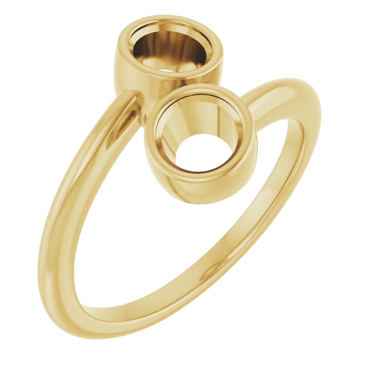 Bezel-Set Two-Stone Engagement Ring