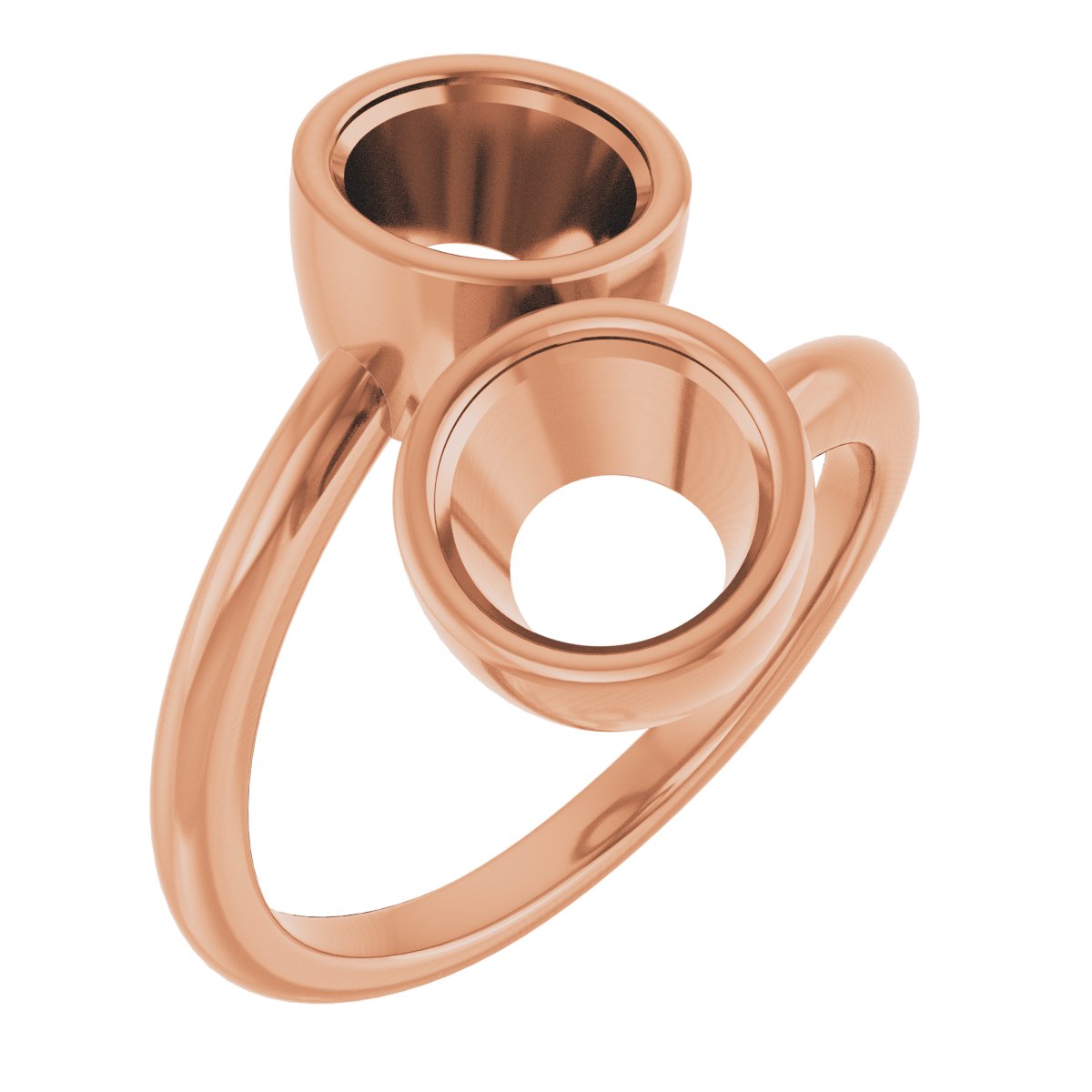 Bezel-Set Two-Stone Engagement Ring
