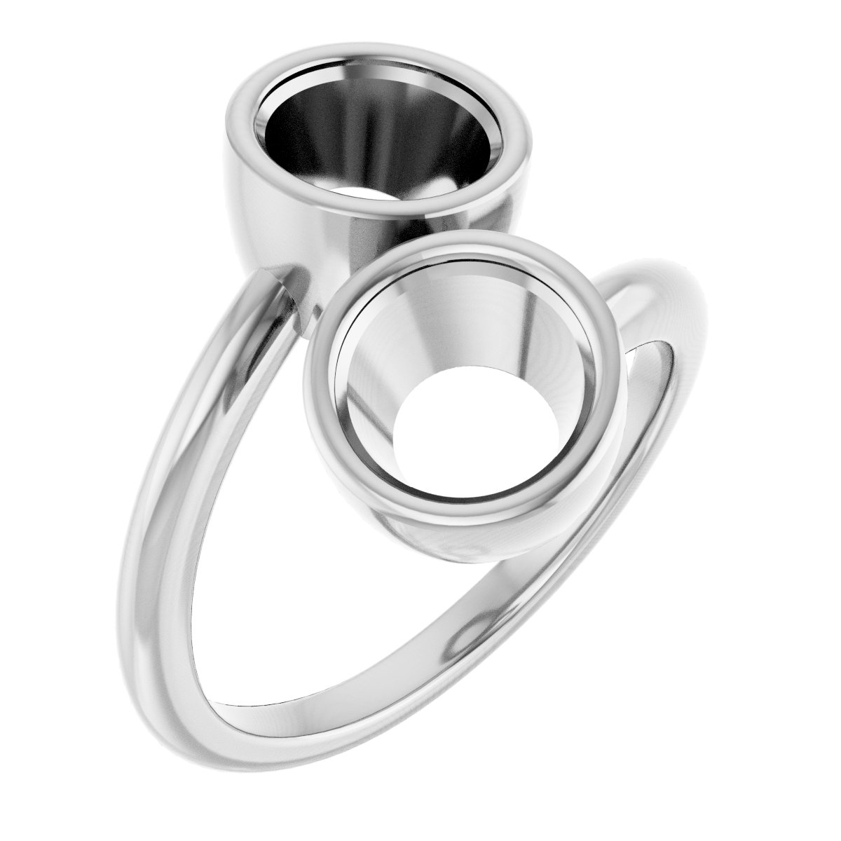 Bezel-Set Two-Stone Engagement Ring