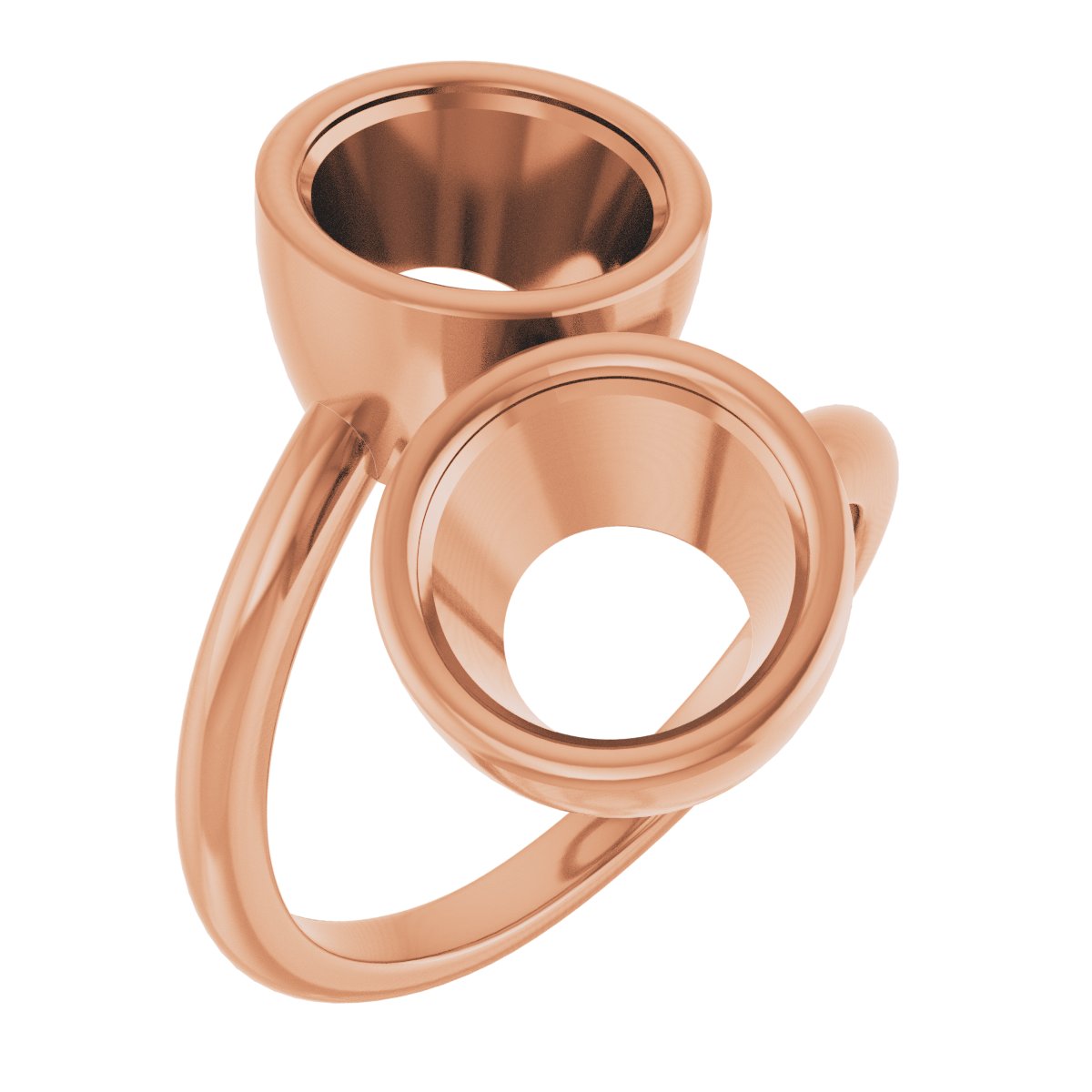 Bezel-Set Two-Stone Engagement Ring