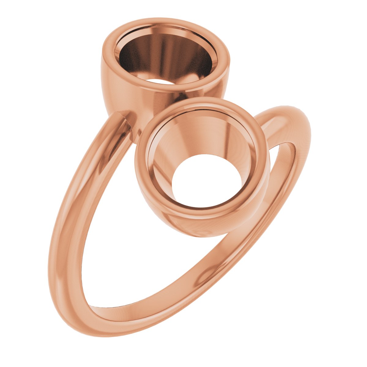Bezel-Set Two-Stone Engagement Ring