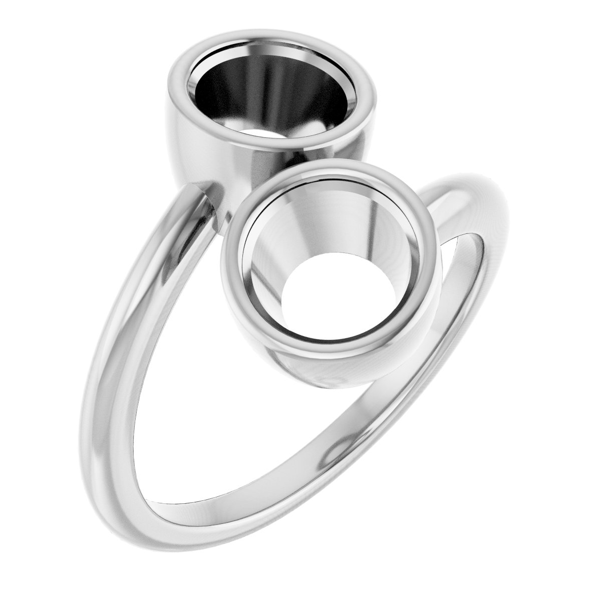 Bezel-Set Two-Stone Engagement Ring