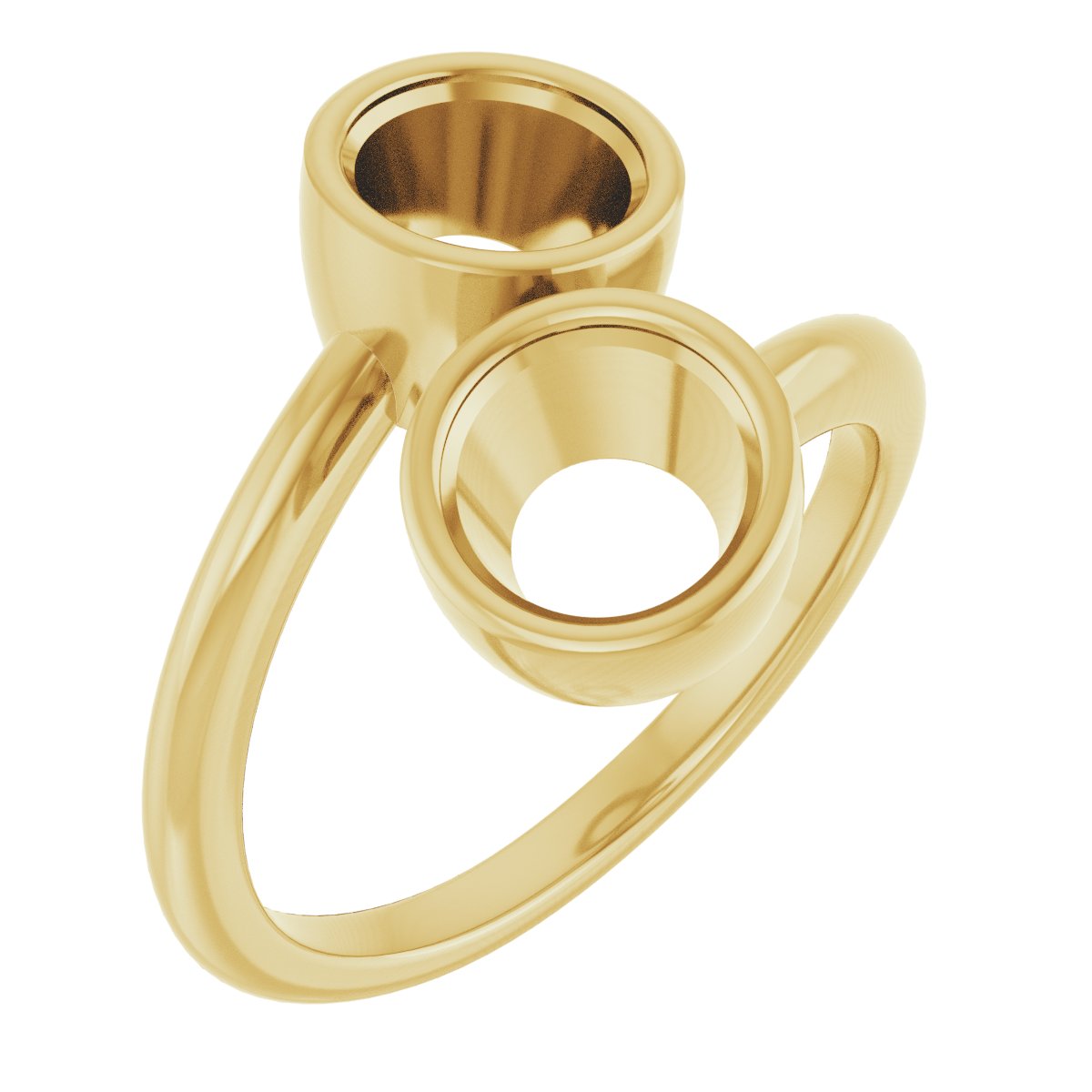 Bezel-Set Two-Stone Engagement Ring