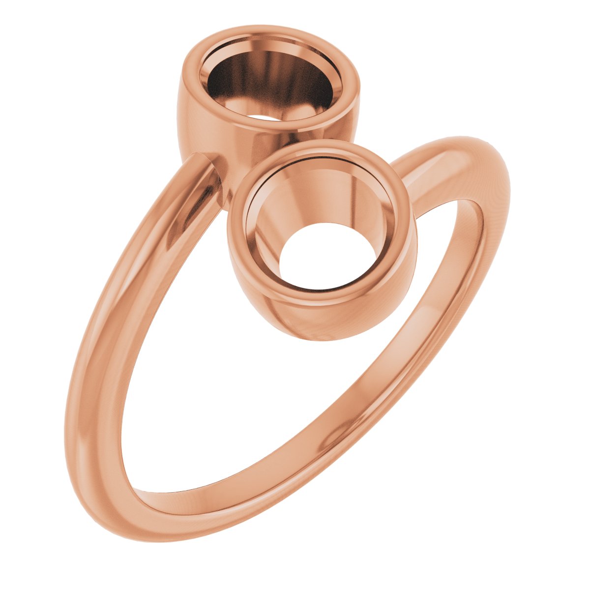 Bezel-Set Two-Stone Engagement Ring