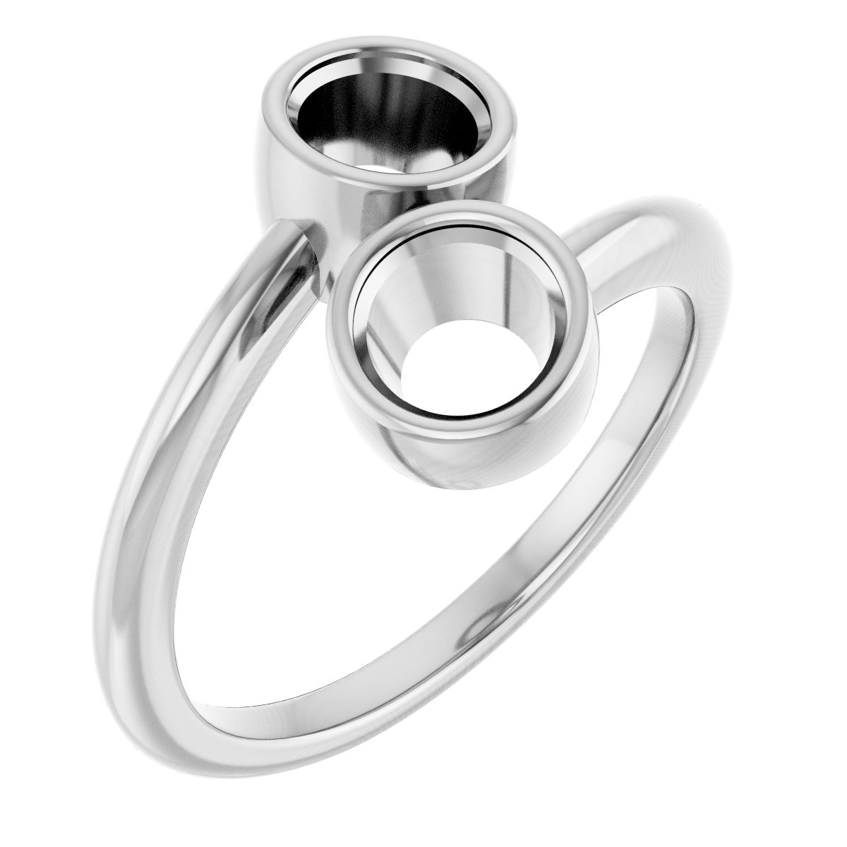 Bezel-Set Two-Stone Engagement Ring
